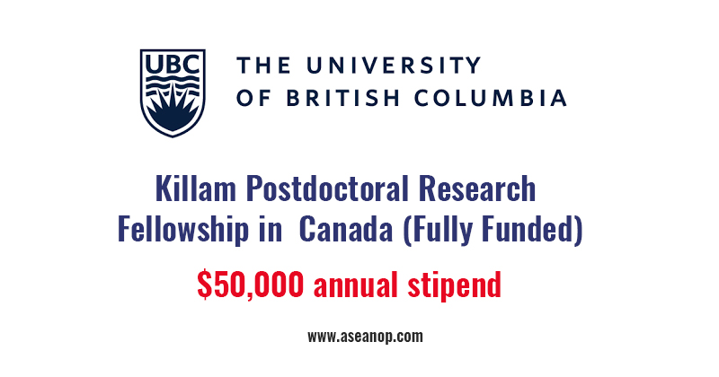 Killam Postdoctoral Research Fellowship In Canada Fully Funded