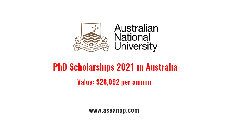 Australian National University PhD Scholarships 2021 - ASEAN Scholarships