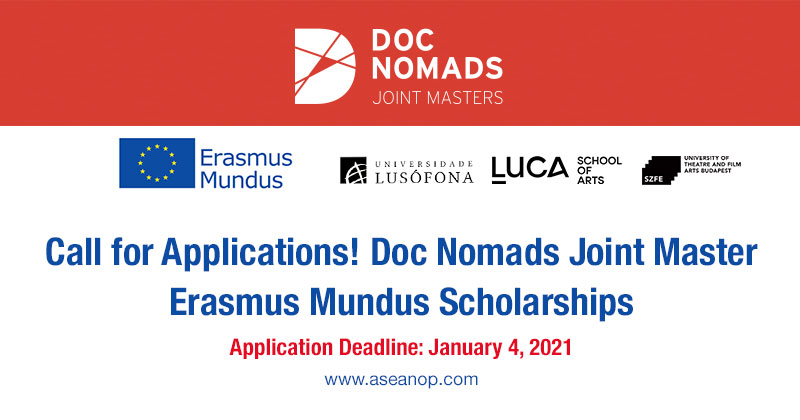 Erasmus Mundus Scholarship for Doc Nomads Joint Master 2021-2023