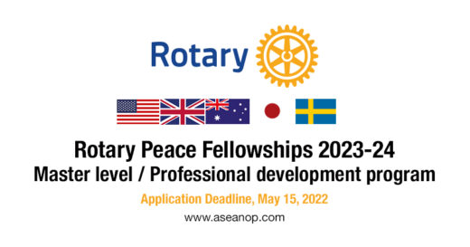 Rotary Peace Fellowships 2023 24 Master Level Professional Development Asean Scholarships