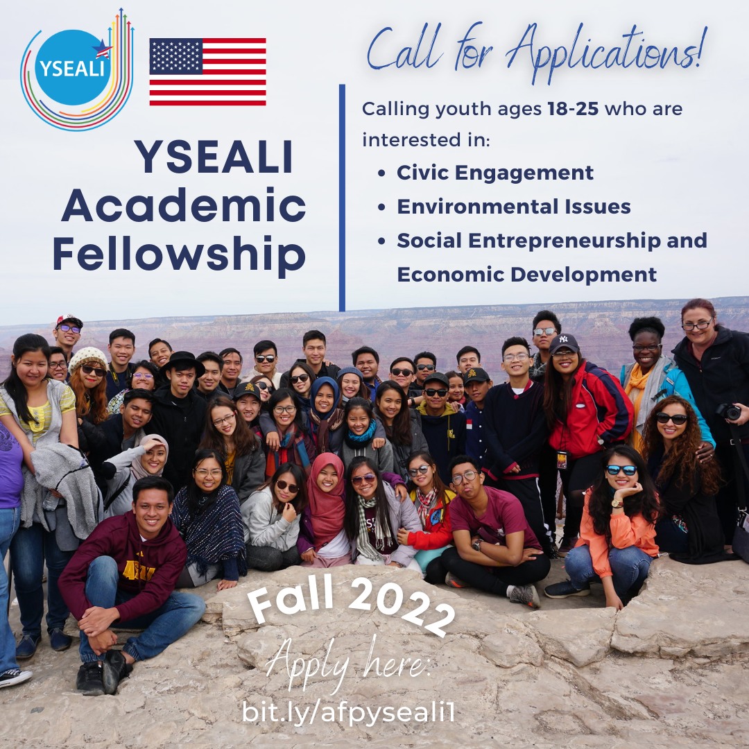 The Fall 2022 YSEALI Academic Fellowship Program is calling for