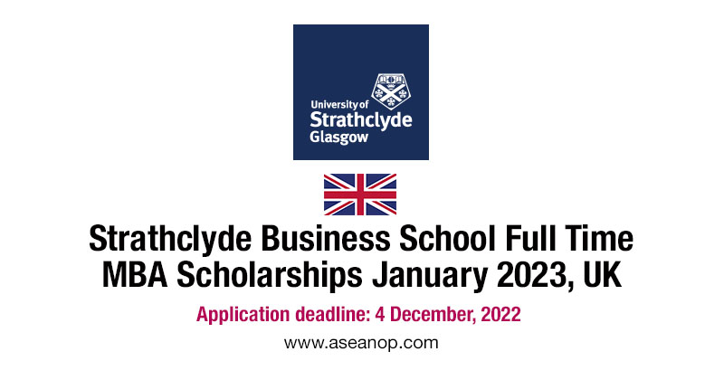 Strathclyde Business School Full Time MBA Scholarships January 2023, UK