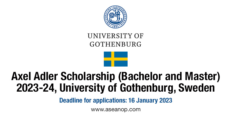 2023 24 axel adler gothenburg university scholarships