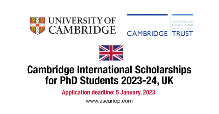 cambridge phd scholarships and awards uk 2023