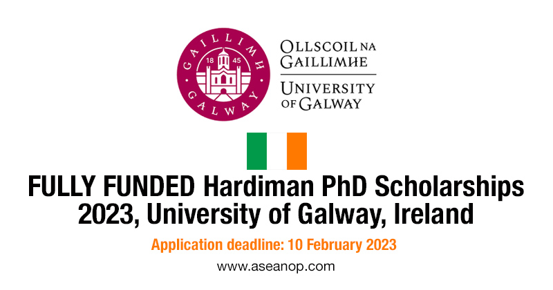 phd scholarship in ireland 2023