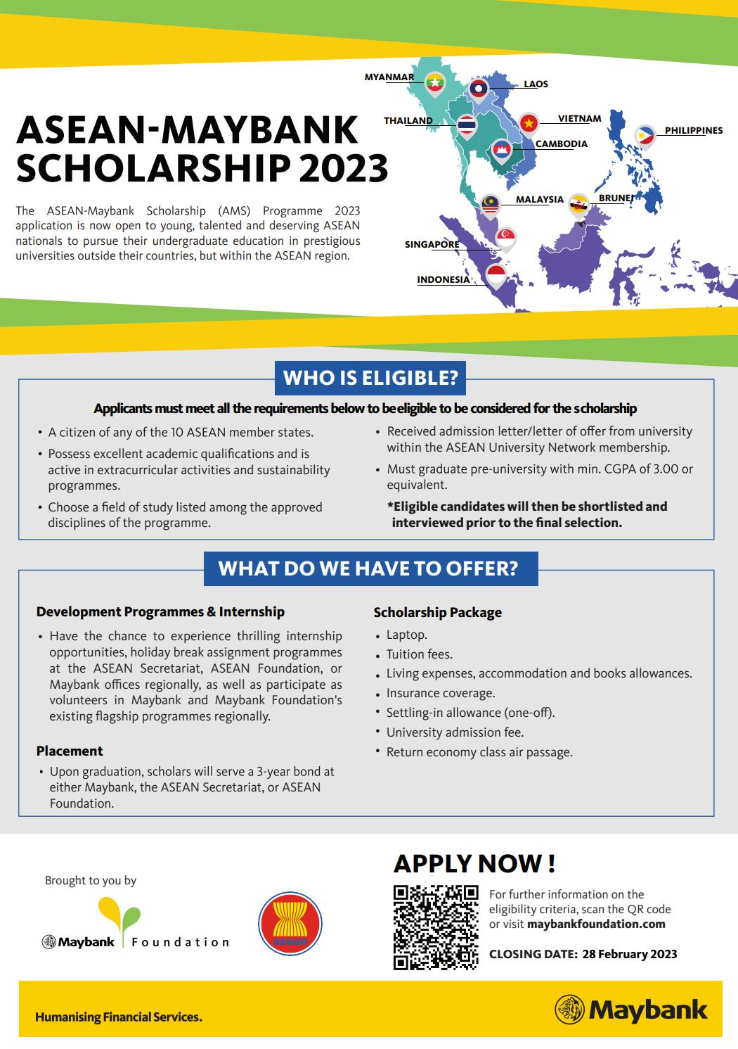ASEANMaybank Scholarship Programme 2023 ASEAN Scholarships