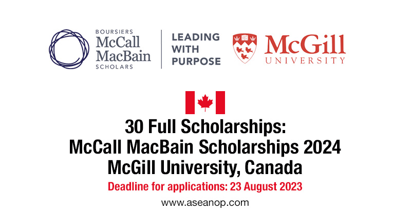 30 Full Scholarships: McCall MacBain Scholarships 2024, McGill ...