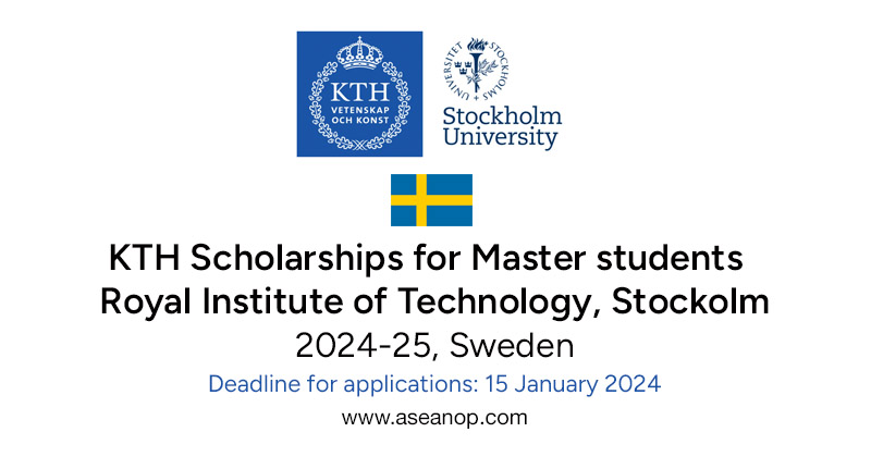 KTH Royal Institute of Technology Scholarship 2024-25, Sweden